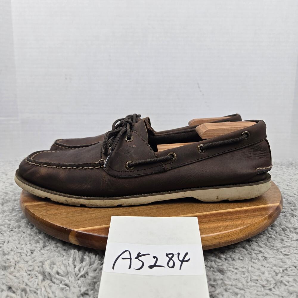 Sperry Top Sider Men 12M Authentic Original 2-Eye Brown Leather Casual Boat Shoe